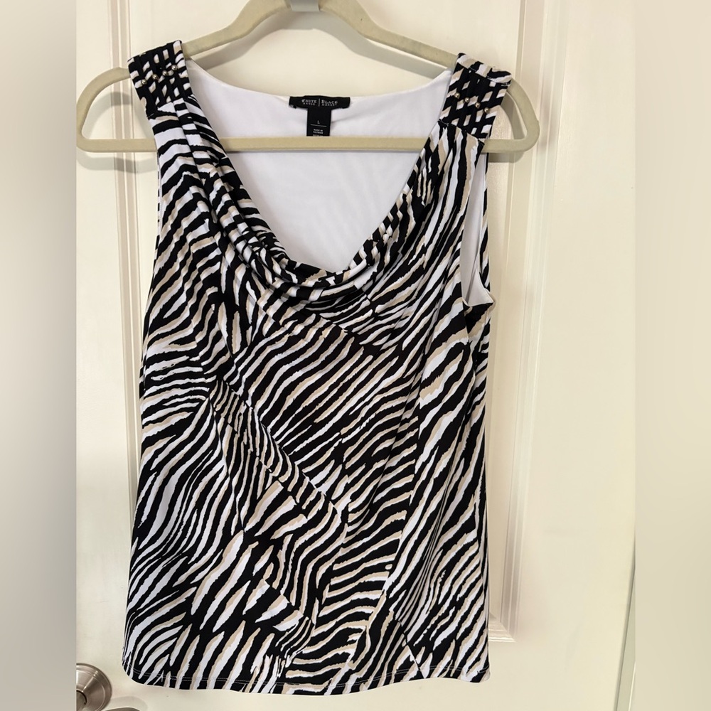 Zebra Print Sleeveless Top with drop
Neckline by WHBM